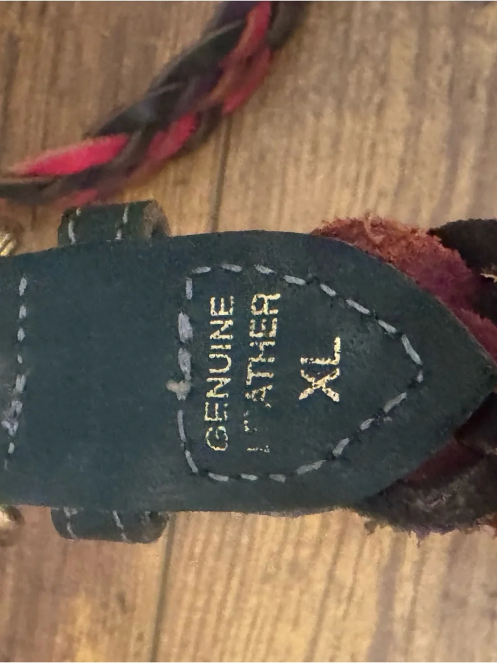 Vintage Braided Leather Belt Red Brown Black Purple‎ Boho Western Woven XL